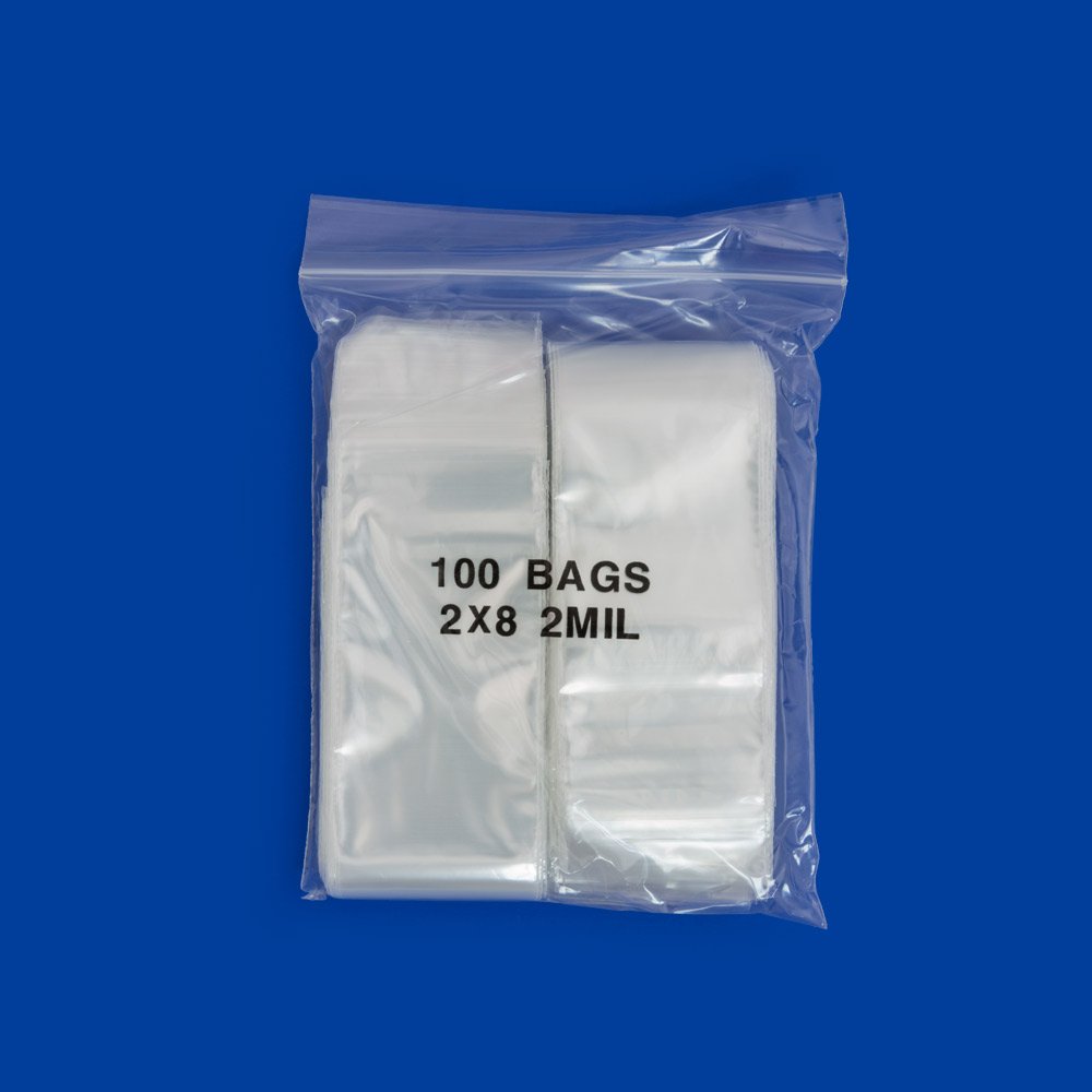 Amazon.com: Clear Plastic Reclosable Zipper Bags 2x8 (Package of